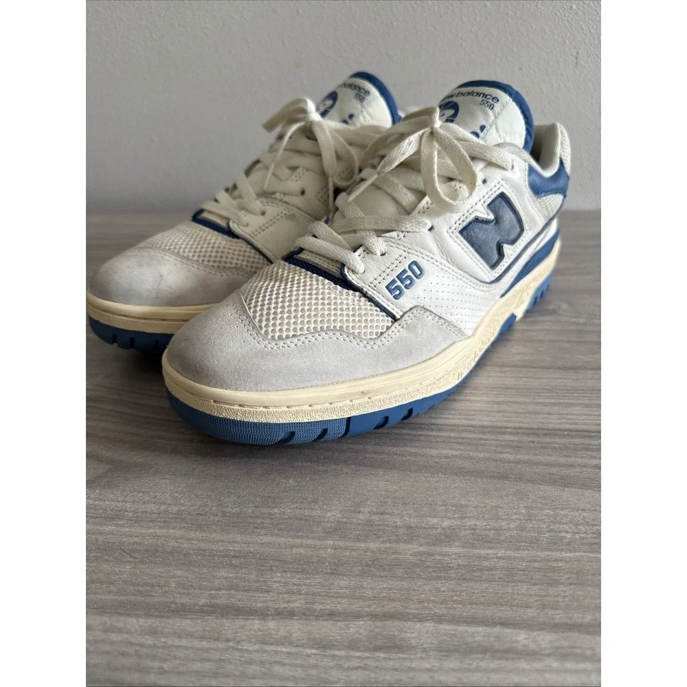 New Balance Men's 550 Sea Salt Pack Blue Agate Sz 13 Sneakers Casual Wear Shoes